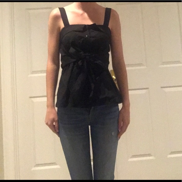 Black bow poplin top - Picture 5 of 7